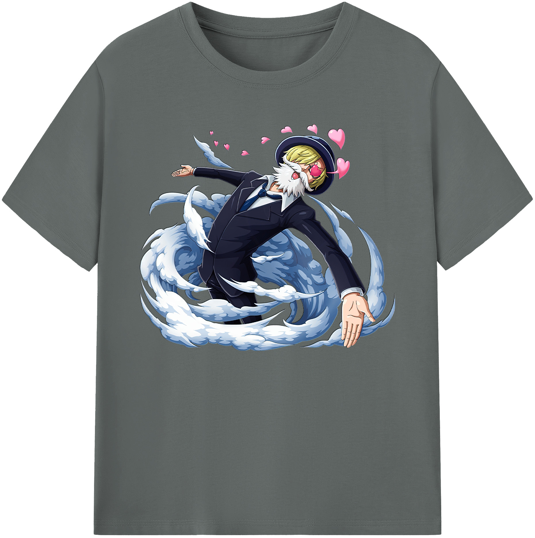 （画像用） ワンピース サンジ ONE PIECE Sanji 綿100％ メンズ半袖Tシャツ｜肌触りやわらか＆通気性